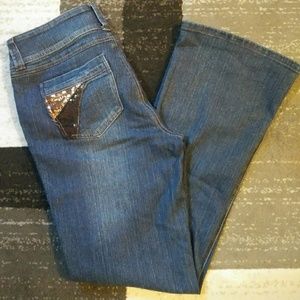 Bubblegum sequins pocket bootcut jeans size 14